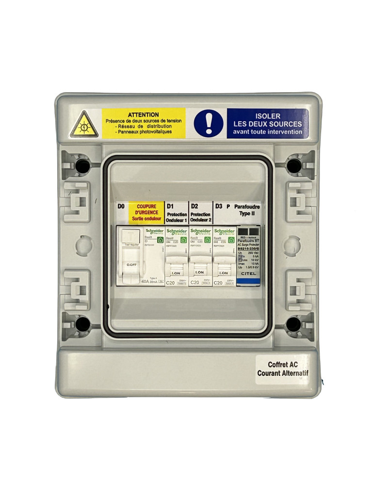 COFFRET AC 2X20A MONOPHASE